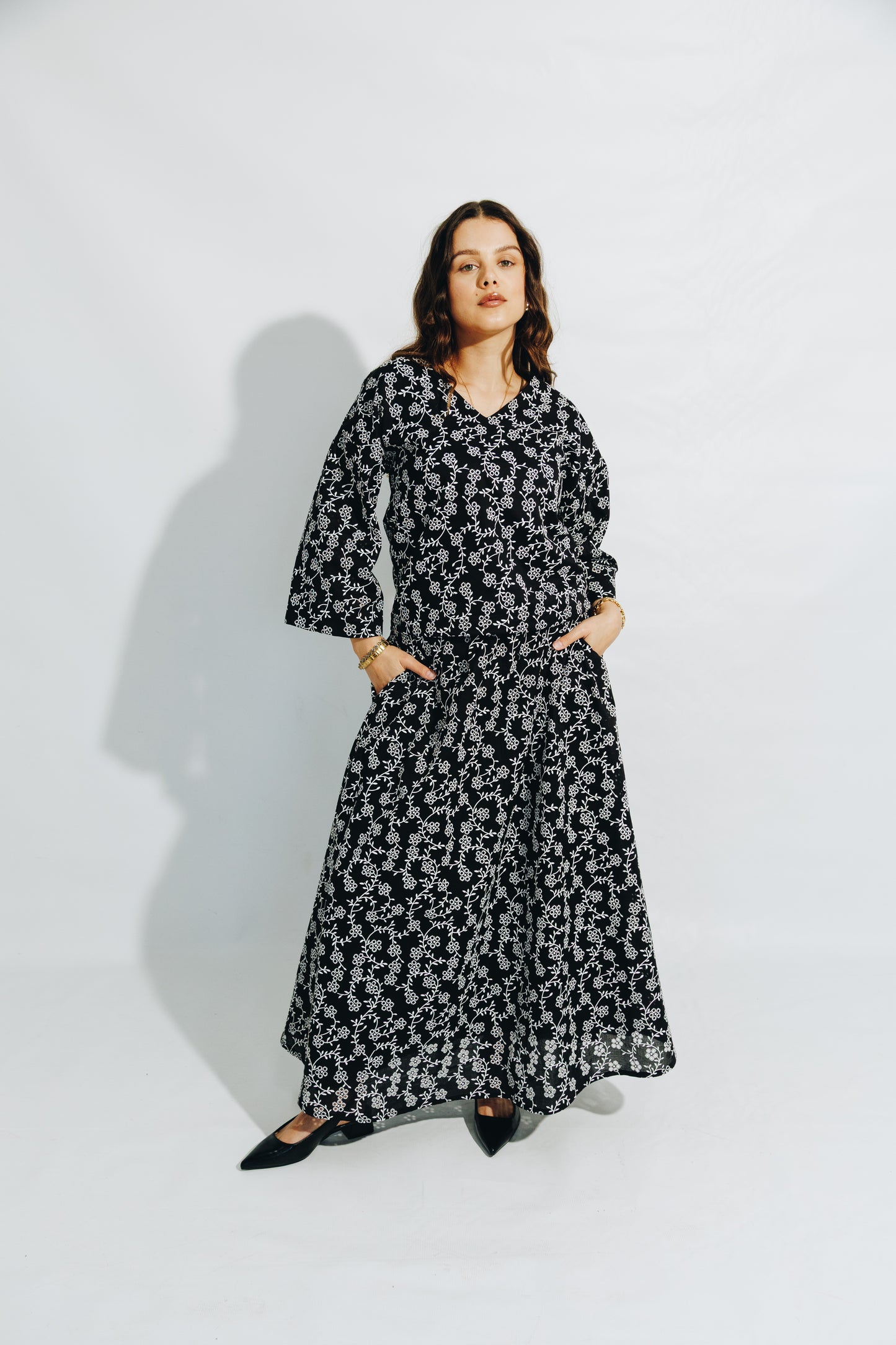 SALE - Yellow Anglaise skirt set