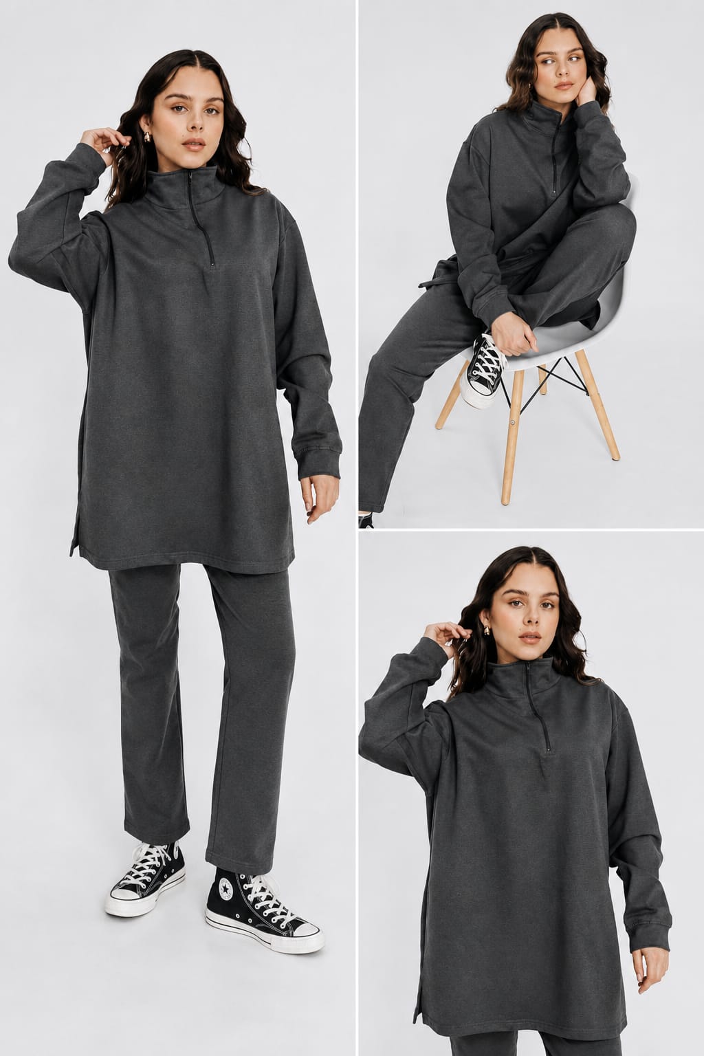 Charcoal Zip Up Track Set