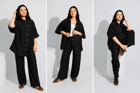 Black Linen Co-Ord Set