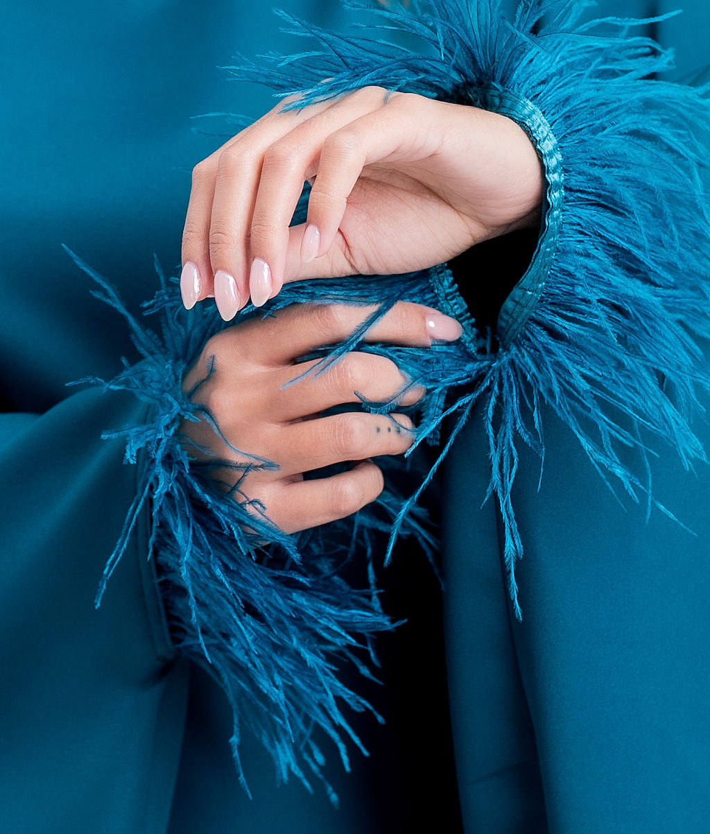 Brown - Feathered kaftan