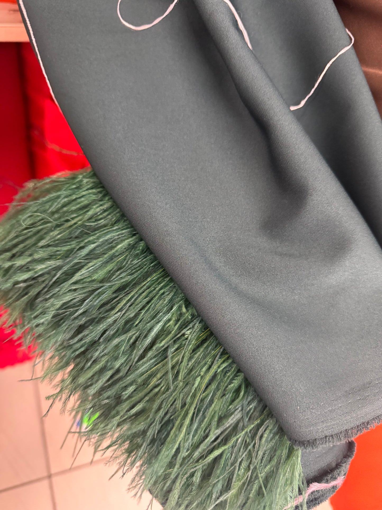 Emerald Green - Feathered Kaftan