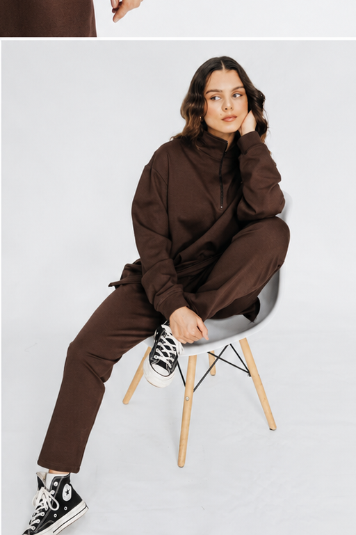 Brown Zip-Up Track