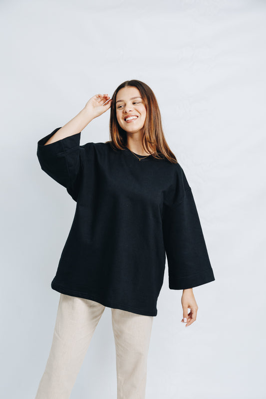 Black Drop Shoulder T-Shirt