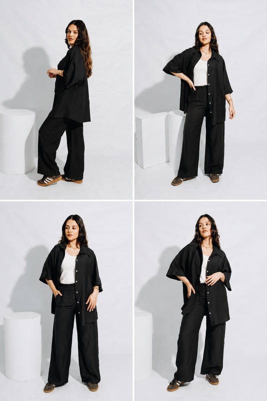 Black Linen Co-Ord Set