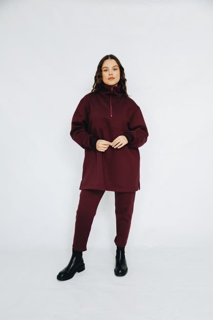 Burgandy Zipper Track Set