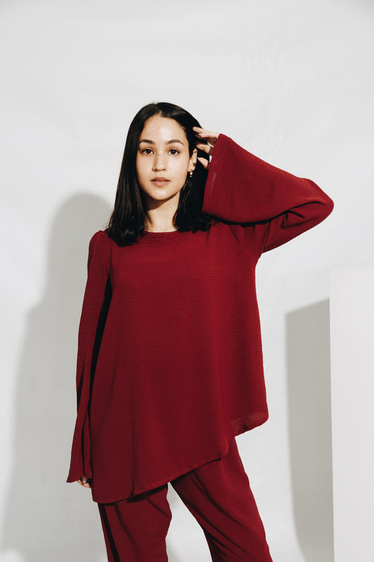 Burgandy- asymmetrical set