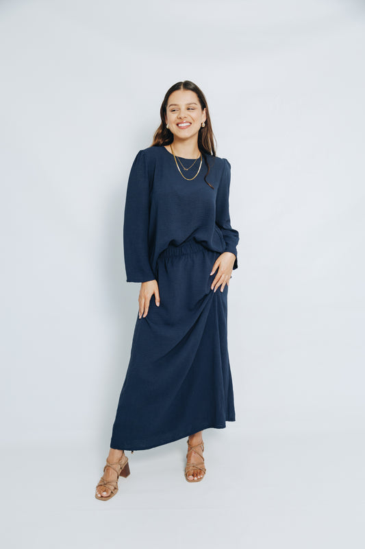 Navy-Skirt&Tunic Set