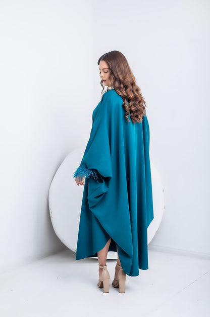 Brown - Feathered kaftan