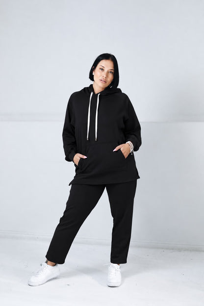Black Ponti Hoody&Trackpant