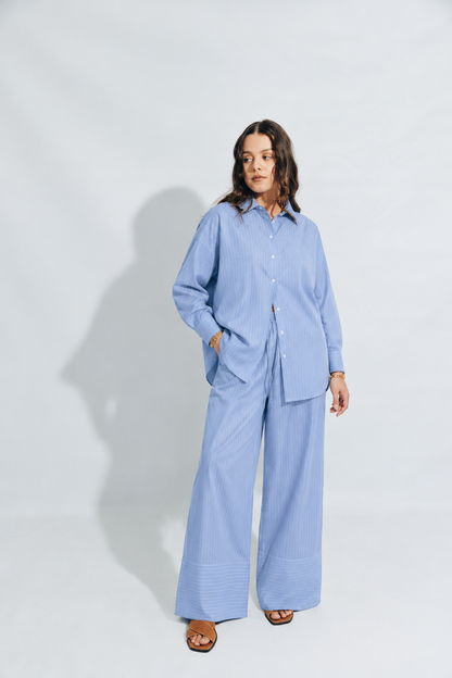 Essential Shirt&Wide Leg Trouser