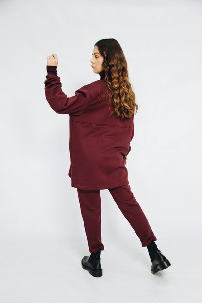 Burgandy Zipper Track Set
