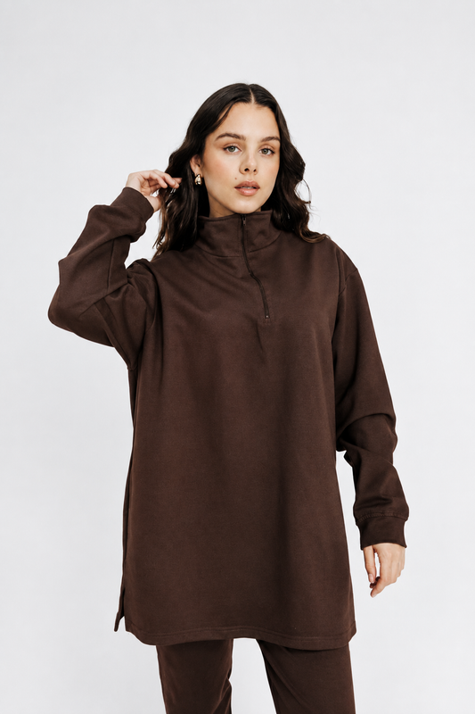 Brown Zip-Up Track