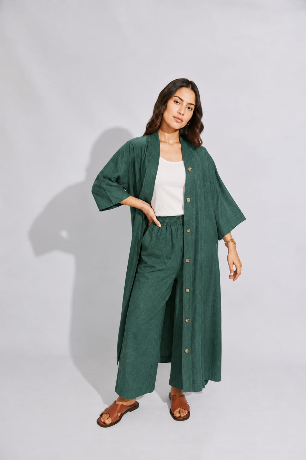 Dark Green Kimono set