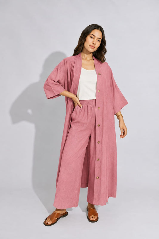 Dusty Pink Airflow kimono Set