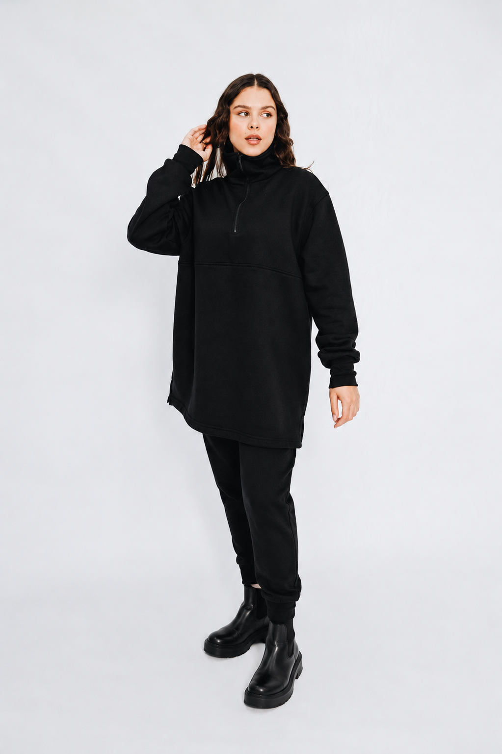 Black 2 piece Zip Up Track Set