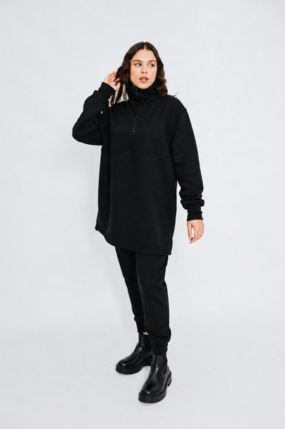 Black 2 piece Zip Up Track Set