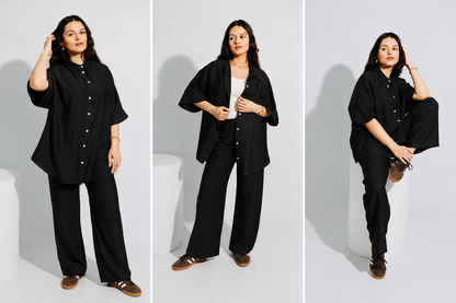Black Linen Co-Ord Set